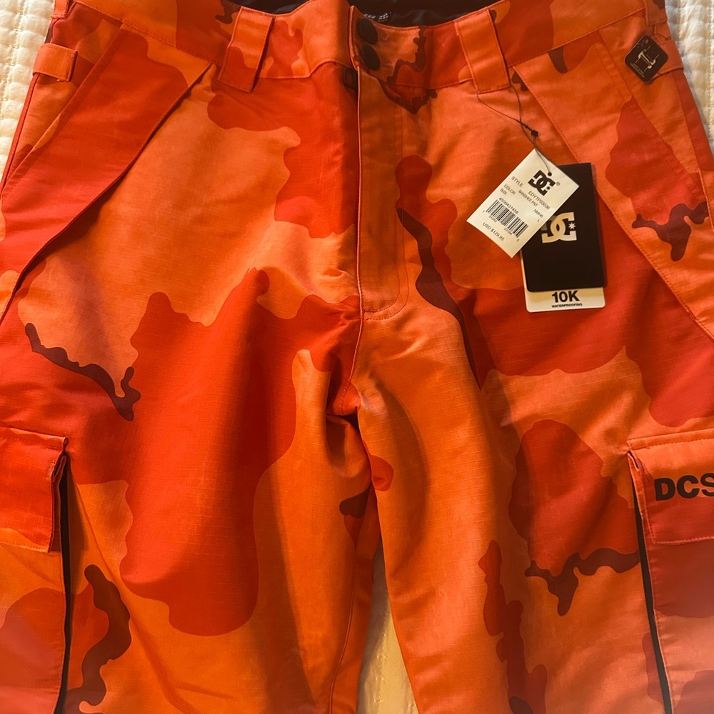 DC Shoes Orange Camo Snow Pants
